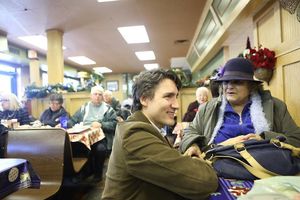 Justin Trudeau at Gloria's Restaurant 2015 at Gloria's Restaurant in Sudbury