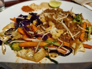 Pad thai with Vegetables at Nakorn Cafe Guest House in Pakse