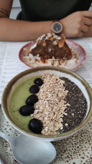Two dishes from the vegan brunch at Frutaria in Lisbon