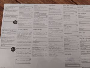 Menu at Frutaria in Lisbon