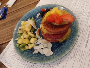 Pancake beetroot at Frutaria in Lisbon