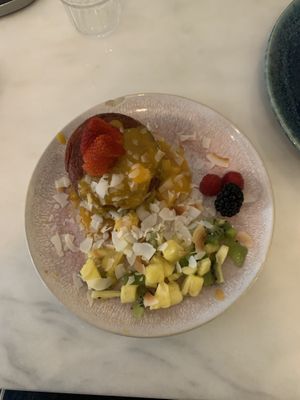 Purple velvet pancake at Frutaria in Lisbon