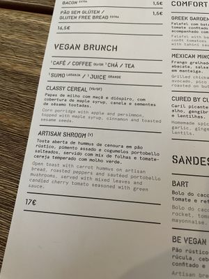 Vegan brunch set menu   at Frutaria in Lisbon