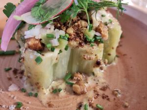 poireau vinaigrette at Les Mauvaises Herbes in Lyon