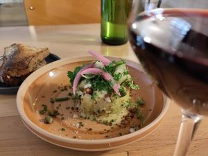 poireau vinaigrette  at Les Mauvaises Herbes in Lyon