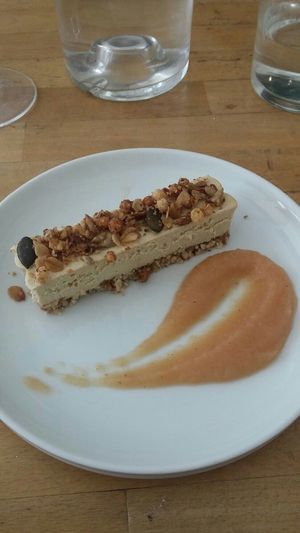 Raw lemon/orange cake at Les Mauvaises Herbes in Lyon