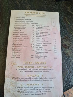 Last side of the Breakfast menu at Say Yes in Ioannina