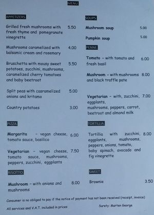 Veg menu 2 at Say Yes in Ioannina