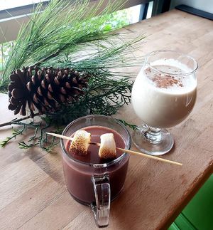 Vegan Hot Chocolate and Vegan Egg Nog! at Local Foods - Upper Kirby in Houston