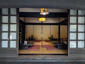 Seating at Tofu Kissho in Kumamoto