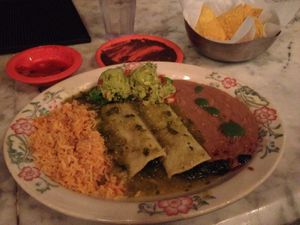 Spinach enchiladas at La Casa Lopez in Moscow