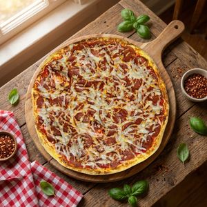 Vegan Meatless Pepperoni Lovers at The Thyme Pizzeria in Winnetka