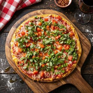 Vegan Margherita Pizza at The Thyme Pizzeria in Winnetka