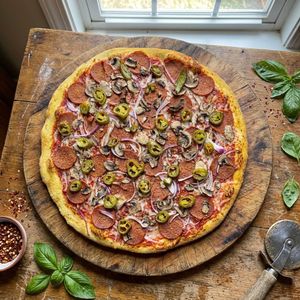 Vegan Thyme Signature Gourmet Pizza at The Thyme Pizzeria in Winnetka