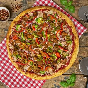 Vegan Al Pastor Gourmet Pizza  at The Thyme Pizzeria in Winnetka