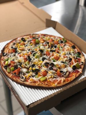 Persian Style Vegan Pizza  at The Thyme Pizzeria in Winnetka