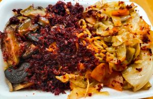 Maggie mee with mushroom, cabbage and hei bee hiam at Jia Bee Hoon 佳米粉 in Central Singapore