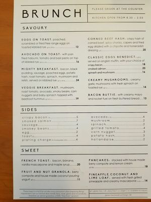 Brunch Menu ~ March 2018 at Mud Ducks Cafe in Whanganui