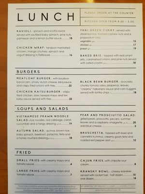 Lunch Menu ~ 2018 at Mud Ducks Cafe in Whanganui