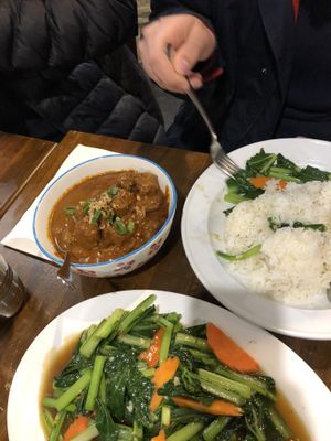 ‘Beef’ rendang and veggies with mushroom sauce  at Makan by Chef Tan in Neutral Bay