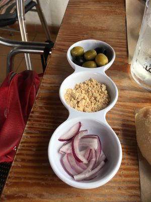 Olives and ground sesame   at Puerta Verde in Lanzarote