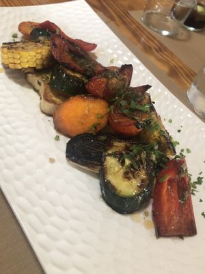 Vegetables and tofu at Puerta Verde in Lanzarote