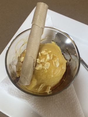 Homemade vegan mango ice cream  at Puerta Verde in Lanzarote