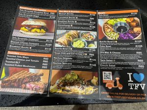 Love their menu!! So much choice!  at The Fussy Vegan - Blairgowrie in Johannesburg