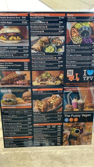 Menu  at The Fussy Vegan - Blairgowrie in Johannesburg