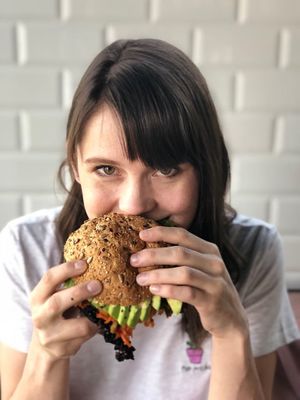 Fussy Vegan Avo and Kimchi burger  at The Fussy Vegan - Blairgowrie in Johannesburg