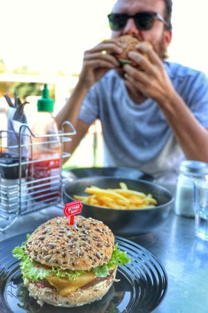 Beyond burger with cheese and mayo! at The Fussy Vegan - Blairgowrie in Johannesburg