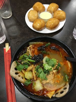 Hot starch noodles ramen  at Xiongzai in Madrid
