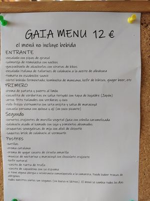 Menú 7 septiembre at Gaia in Burgos