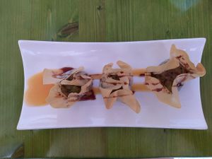 Segundo: Saquitos brick de calabacín al vermouth at Gaia in Burgos