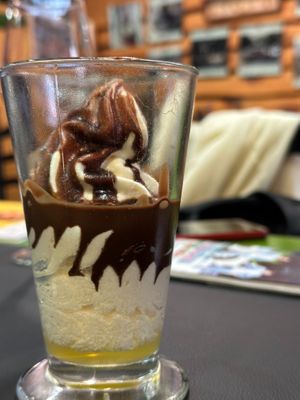 Mango and passion fruit mousse (dessert)  at Gaia in Burgos