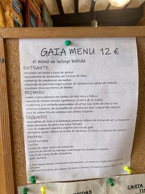 Daily menu  at Gaia in Burgos
