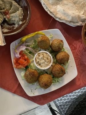 Falafel with Tahini Dressingg  at MezzaNotte in Fuengirola