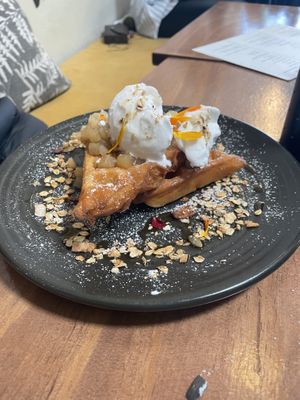 Apple waffles, yummm  at One for the Crow in Maidstone