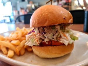 Buffalo chkn burger at One for the Crow in Maidstone