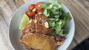 Pad thai - with “chicken” schnitzel and “egg”. Absolutely deliciouss  at One for the Crow in Maidstone