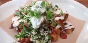 Potato waffles with hsp: on special at One for the Crow in Maidstone