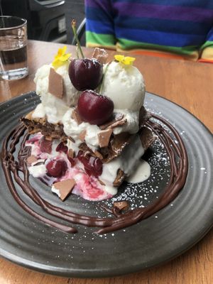 Black Forrest waffle  at One for the Crow in Maidstone