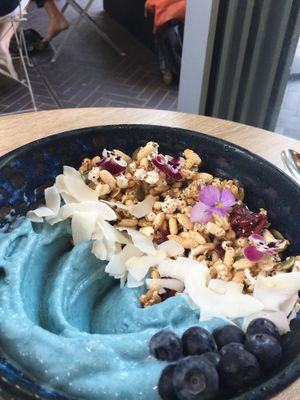 Mazik smoothie bowl  at Concrete Jungle Cafe in Chippendale