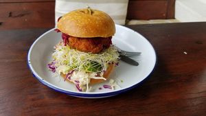 Vegan burger at Byron Bay General Store in Byron Bay