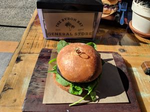 Magic Mushroom burger - it's so good at Byron Bay General Store in Byron Bay