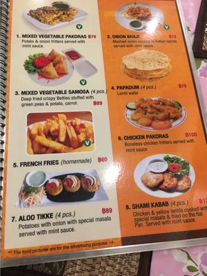 Some Indian veggie starters  at Flavours of India in Khao Lak