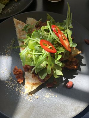 Mince and Beans on Toast at Dicki's in New Farm