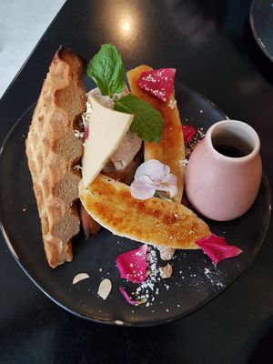 half waffles caramel banana at Dicki's in New Farm