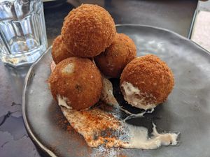 Arancini balls at Dicki's in New Farm