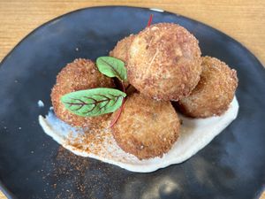 Arancini - very good, awesome crunch factor and  nice moist centre  at Dicki's in New Farm